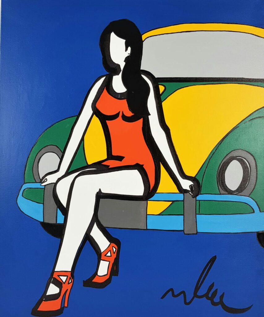 Marco Lodola - Pin Up and Old Car